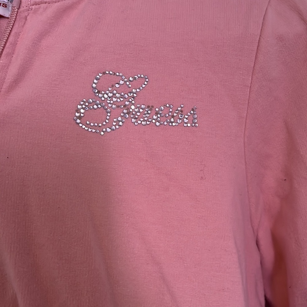 Vintage Guess Jeans cropped sweater sweatshirt hoodie bedazzled - Size XL - Picture 2 of 6